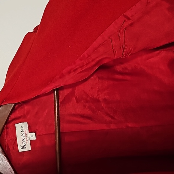 VTG | Korinna Crimson Red Wool & Cashmere Blend Blazer Jacket - Small to Medium - Picture 8 of 8